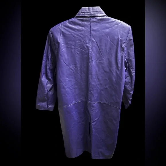 VINTAGE Diana Marco Long Leather  Trench Coat - Picture 4 of 8